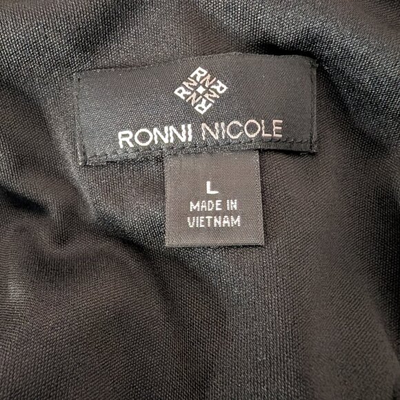 Ronni Nicole by Ouida Black Evening Sleeveless Beaded Dress Size Large - Picture 7 of 9